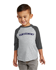 Rabbit Skins™ Toddler Baseball Fine Jersey Tee - DTG - Vandermont Arch Logo - Full Front