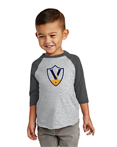 Rabbit Skins™ Toddler Baseball Fine Jersey Tee - DTG - Vandermont Shield Logo - Full Front